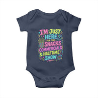 I'm Just Here for The Snacks Commercials Halftime Show Baby Onesie Funny Game Day Neon Style