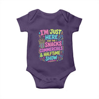 I'm Just Here for The Snacks Commercials Halftime Show Baby Onesie Funny Game Day Neon Style