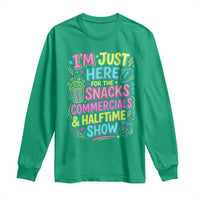 I'm Just Here for The Snacks Commercials Halftime Show Long Sleeve Shirt Funny Game Day Neon Style