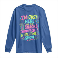 I'm Just Here for The Snacks Commercials Halftime Show Long Sleeve Shirt Funny Game Day Neon Style