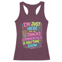 I'm Just Here for The Snacks Commercials Halftime Show Racerback Tank Top Funny Game Day Neon Style