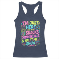 I'm Just Here for The Snacks Commercials Halftime Show Racerback Tank Top Funny Game Day Neon Style