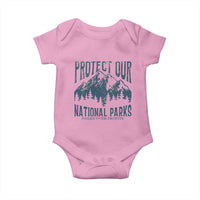 Protect Our National Parks Baby Onesie Retro Mountain Nature Graphic