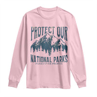 Protect Our National Parks Long Sleeve Shirt Retro Mountain Nature Graphic