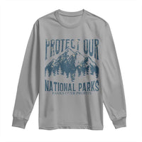 Protect Our National Parks Long Sleeve Shirt Retro Mountain Nature Graphic