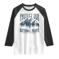 Protect Our National Parks Raglan Shirt Retro Mountain Nature Graphic