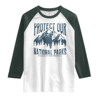 Protect Our National Parks Raglan Shirt Retro Mountain Nature Graphic