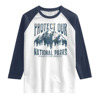 Protect Our National Parks Raglan Shirt Retro Mountain Nature Graphic