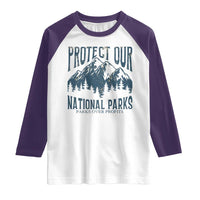 Protect Our National Parks Raglan Shirt Retro Mountain Nature Graphic