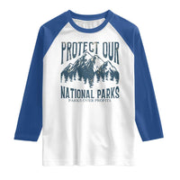 Protect Our National Parks Raglan Shirt Retro Mountain Nature Graphic