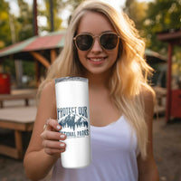 Protect Our National Parks Skinny Tumbler Retro Mountain Nature Graphic