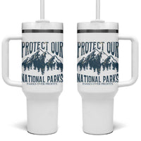 Protect Our National Parks Tumbler With Handle Retro Mountain Nature Graphic