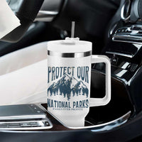 Protect Our National Parks Tumbler With Handle Retro Mountain Nature Graphic