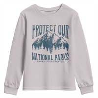 Protect Our National Parks Youth Sweatshirt Retro Mountain Nature Graphic