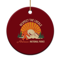 Respect The Locals Ceramic Ornament America's National Parks Vintage Bigfoot - Wonder Print Shop