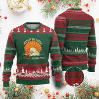 Respect The Locals Ugly Christmas Sweater America's National Parks Vintage Bigfoot - Wonder Print Shop