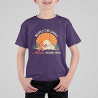 Respect The Locals T Shirt For Kid America's National Parks Vintage Bigfoot