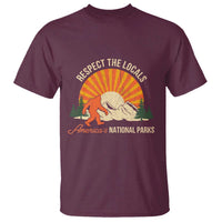 Respect The Locals T Shirt America's National Parks Vintage Bigfoot