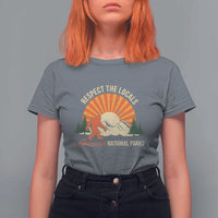 Respect The Locals T Shirt For Women America's National Parks Vintage Bigfoot