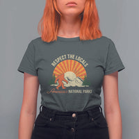 Respect The Locals T Shirt For Women America's National Parks Vintage Bigfoot