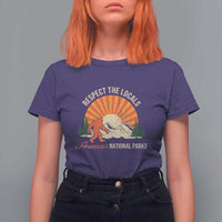 Respect The Locals T Shirt For Women America's National Parks Vintage Bigfoot