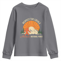Respect The Locals Youth Sweatshirt America's National Parks Vintage Bigfoot