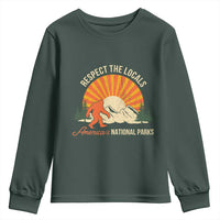 Respect The Locals Youth Sweatshirt America's National Parks Vintage Bigfoot