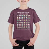 National Parks Bucket List T Shirt For Kid I Haven't Been To Wishlist