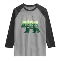 Protect Our Parks National Park Raglan Shirt Bear Hiking Nature