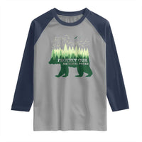 Protect Our Parks National Park Raglan Shirt Bear Hiking Nature