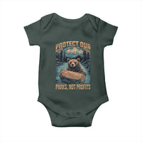 Protect Our National Parks Baby Onesie Parks Not Profits Bear Retro Graphic