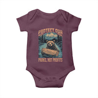 Protect Our National Parks Baby Onesie Parks Not Profits Bear Retro Graphic