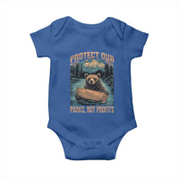 Protect Our National Parks Baby Onesie Parks Not Profits Bear Retro Graphic