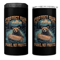 Protect Our National Parks 4 in 1 Can Cooler Tumbler Parks Not Profits Bear Retro Graphic