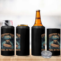 Protect Our National Parks 4 in 1 Can Cooler Tumbler Parks Not Profits Bear Retro Graphic