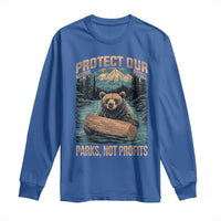 Protect Our National Parks Long Sleeve Shirt Parks Not Profits Bear Retro Graphic