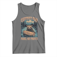 Protect Our National Parks Tank Top Parks Not Profits Bear Retro Graphic