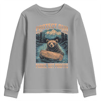 Protect Our National Parks Youth Sweatshirt Parks Not Profits Bear Retro Graphic