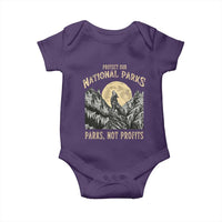 Protect Our National Parks Baby Onesie Parks Not Profits Wolf Retro Graphic