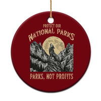 Protect Our National Parks Ceramic Ornament Parks Not Profits Wolf Retro Graphic - Wonder Print Shop
