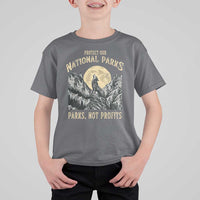 Protect Our National Parks T Shirt For Kid Parks Not Profits Wolf Retro Graphic