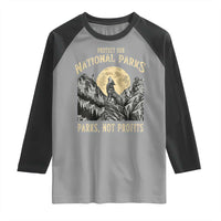 Protect Our National Parks Raglan Shirt Parks Not Profits Wolf Retro Graphic