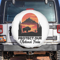 Protect Our National Parks Spare Tire Cover Bison Buffalo Vintage Graphic