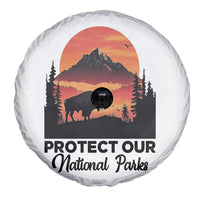 Protect Our National Parks Spare Tire Cover Bison Buffalo Vintage Graphic