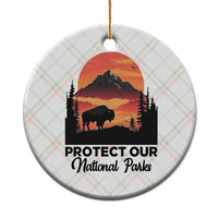 Protect Our National Parks Ceramic Ornament Bison Buffalo Vintage Graphic - Wonder Print Shop