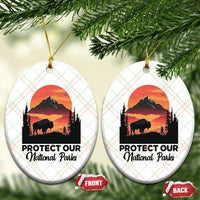 Protect Our National Parks Ceramic Ornament Bison Buffalo Vintage Graphic - Wonder Print Shop