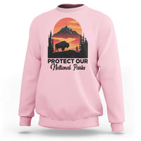 Protect Our National Parks Sweatshirt Bison Buffalo Vintage Graphic