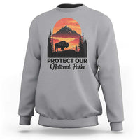 Protect Our National Parks Sweatshirt Bison Buffalo Vintage Graphic