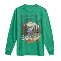 Protect Our National Parks Long Sleeve Shirt Wildlife Fishing Outdoor Adventure Retro