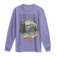 Protect Our National Parks Long Sleeve Shirt Wildlife Fishing Outdoor Adventure Retro